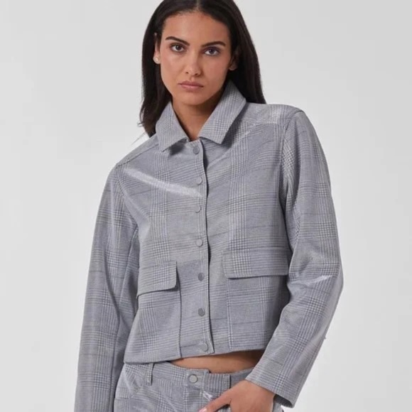1148 NWT Noli Argento Cropped Jacket - Size S - Silver - Picture 2 of 13